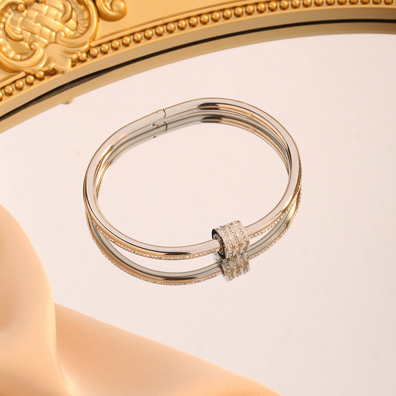 Women's Waist Titanium Steel Rose Gold Simple Bracelet