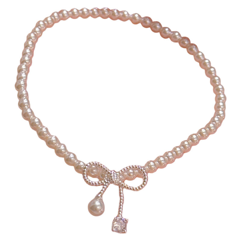 Bow Light Luxury High-grade Sweet Simple Style Pearl Refined Grace Bracelets