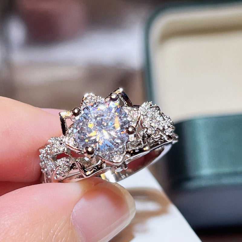 Creative Exaggerated Personalized Style Flower Branch Ring