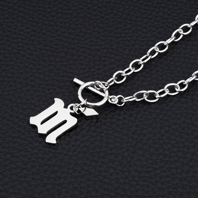 Clavicle Chain English Pendant Titanium Steel Necklaces