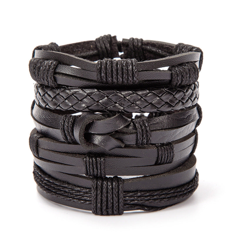 Men's Leather Hand-woven Hip Hop Punk Suit Bracelets