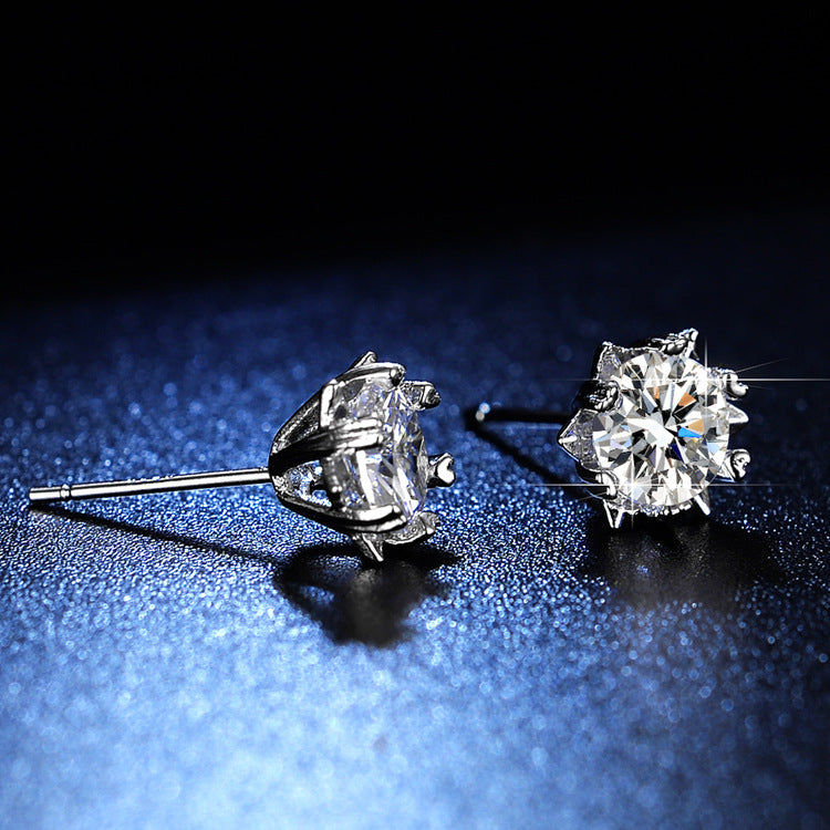 Boucles d'oreilles d'imitation de Moissanite de simulation de Karat de diffusion en direct pour femmes