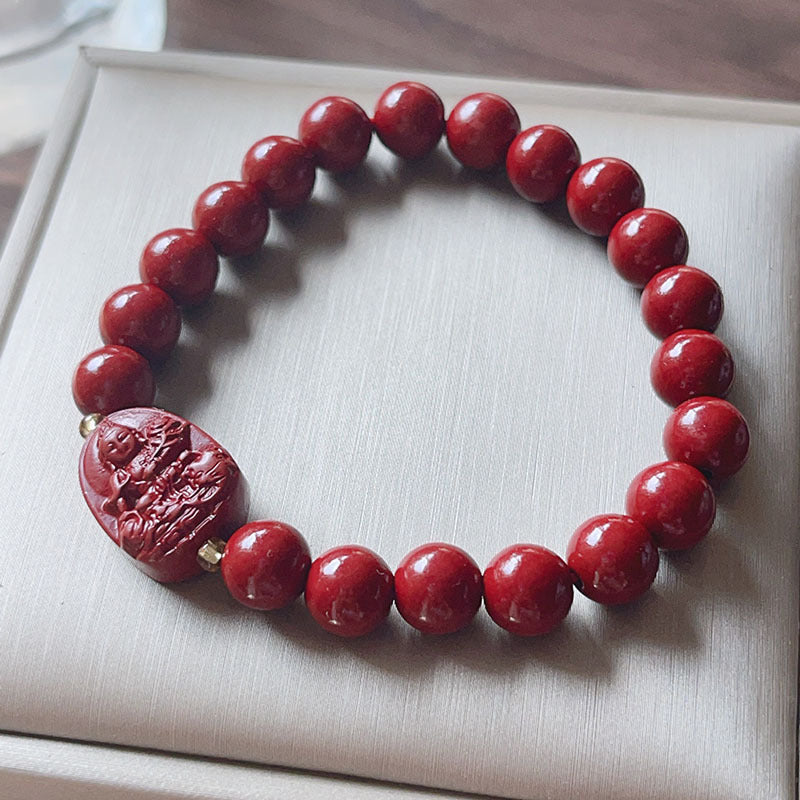 Birth Buddha Cinnabar Female Simple Retro Bracelets