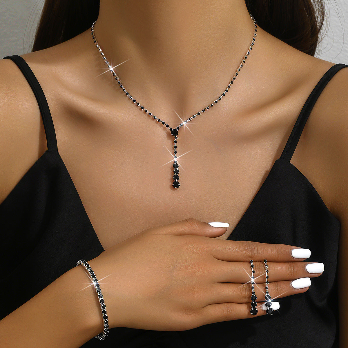 Simple Popular Ear He Originally Single Row Jewelry Set