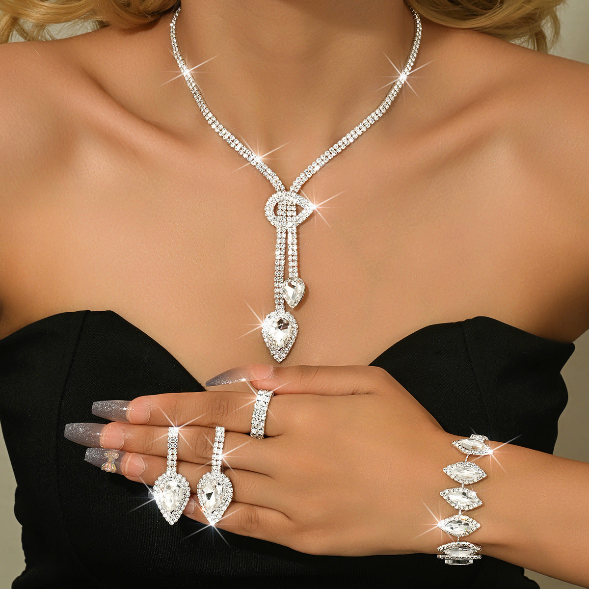 Women's Bridal Suit Wedding Dress Elegant Earrings