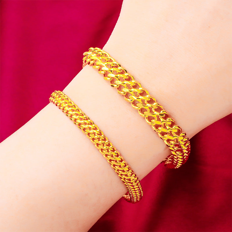 Women's & Men's & Centipede Brass Gold-plated Tank Flat Horsewhip Vietnam Bracelets