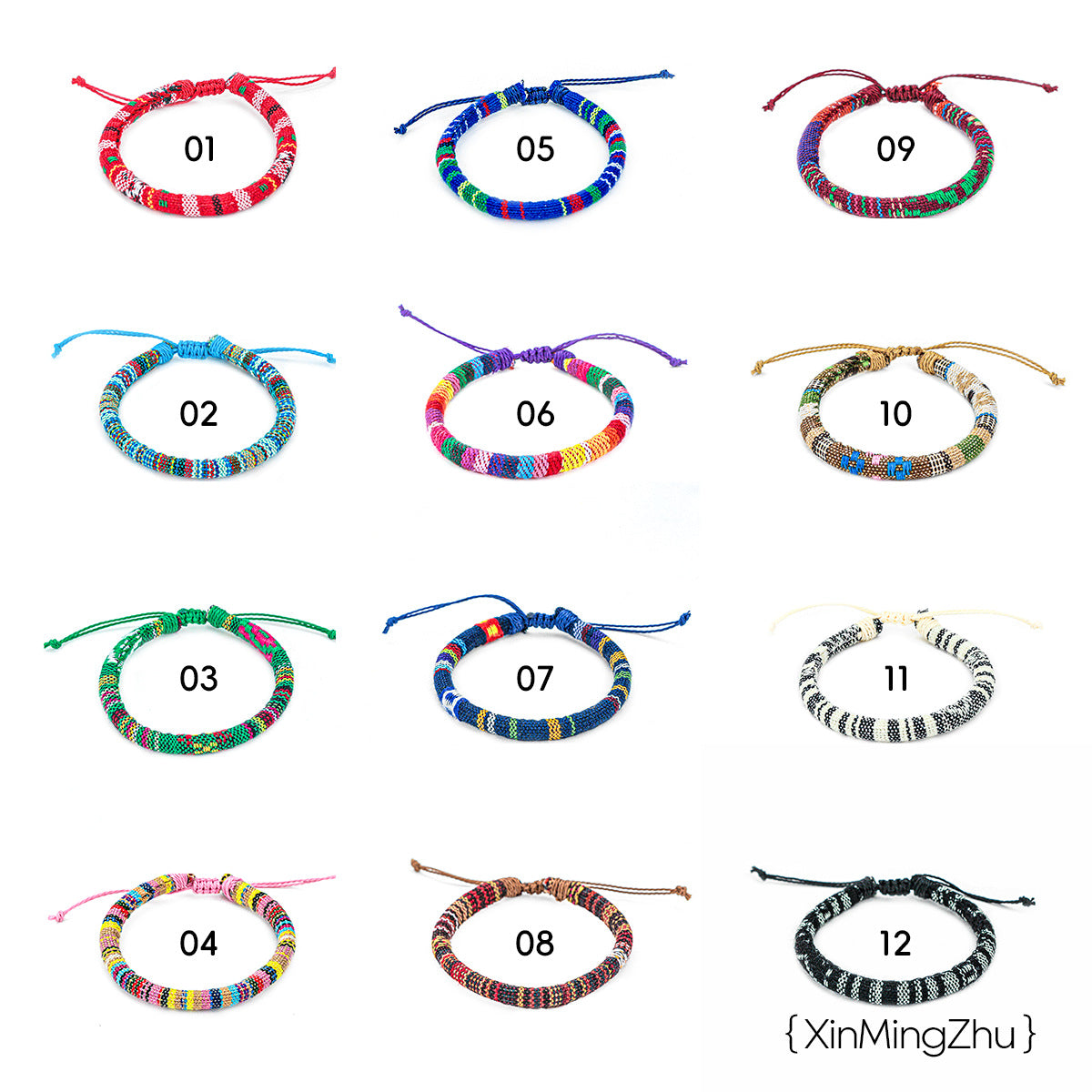 Bohemian Ethnic Style Colored Friendship Fabric Bracelets