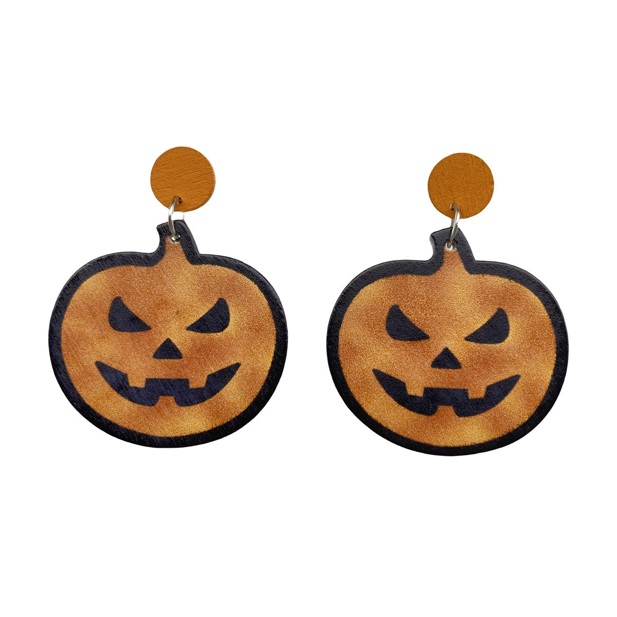 New Accessories Halloween Pumpkin Skull Wooden Earrings