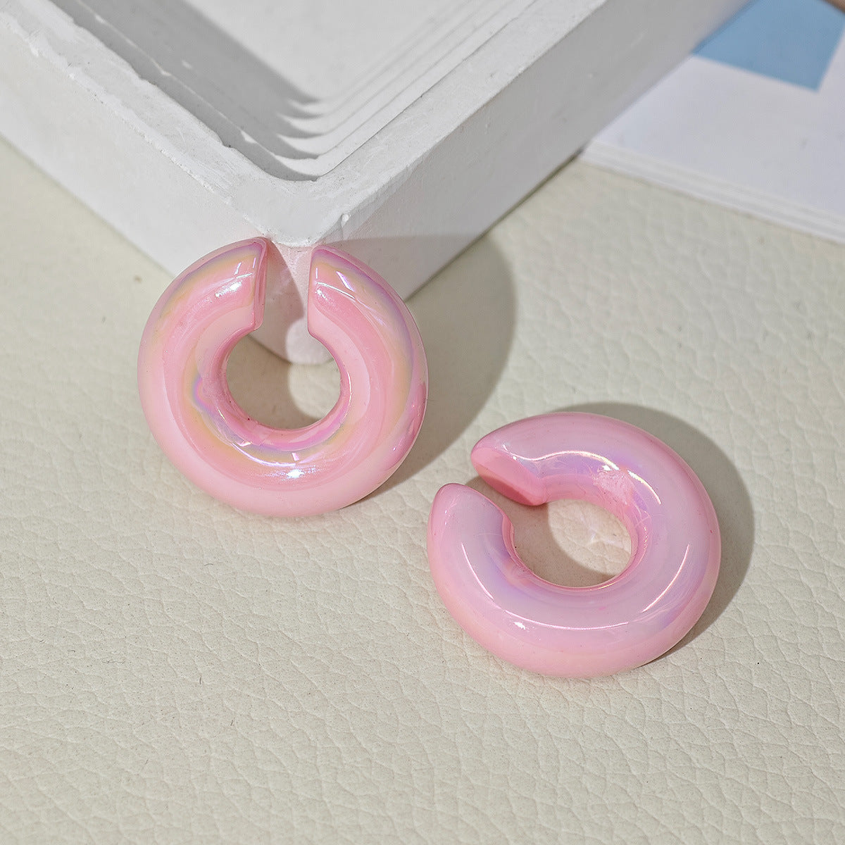 Acrylic Candy Color Matte Simple Design Ear Clip