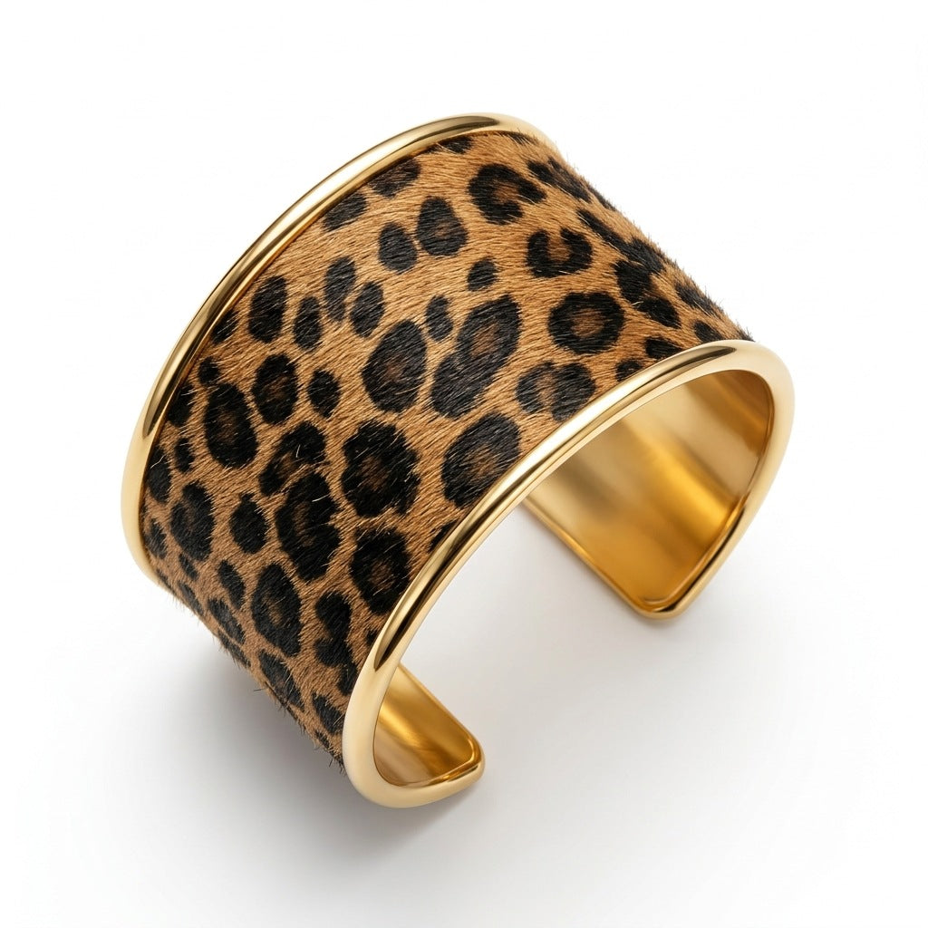 Zebra Print Wide Version Open-ended Fashion Retro Horse Fur Bracelet