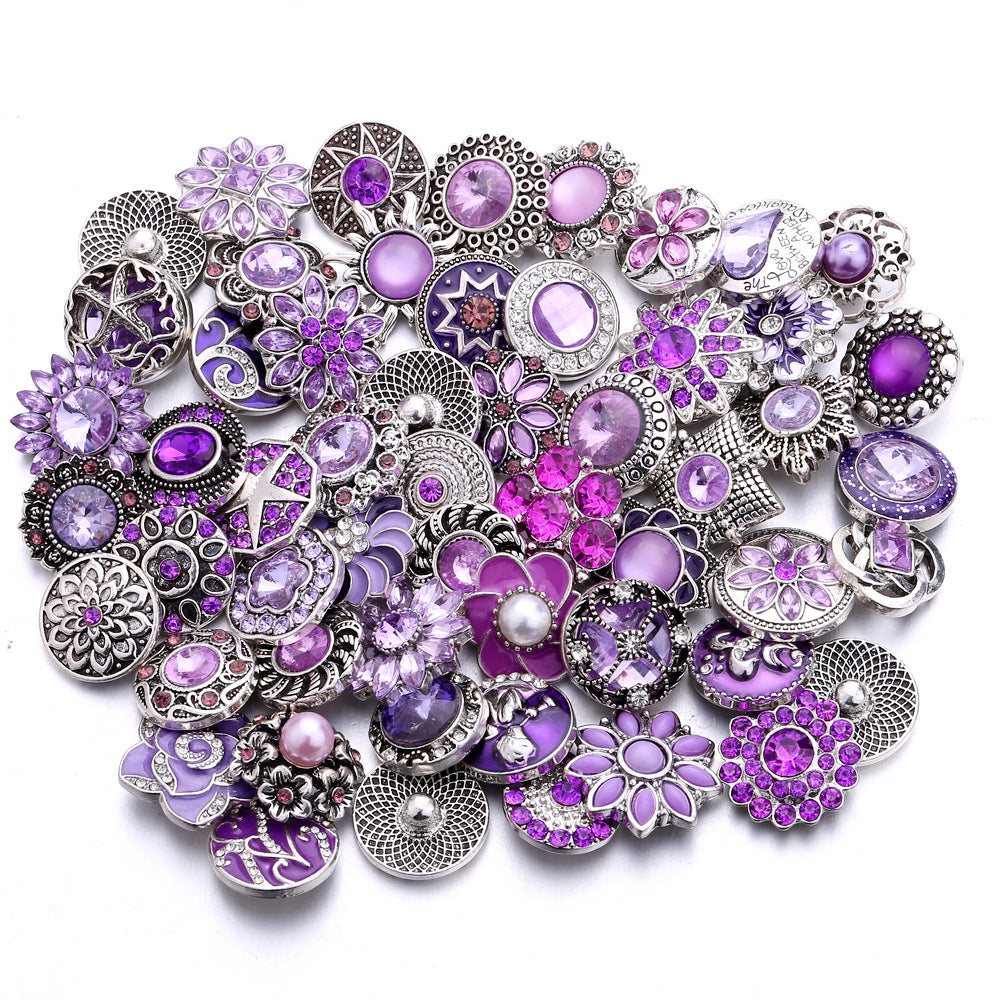 Versatile Solid Color Spot Drill Buttons Bracelets