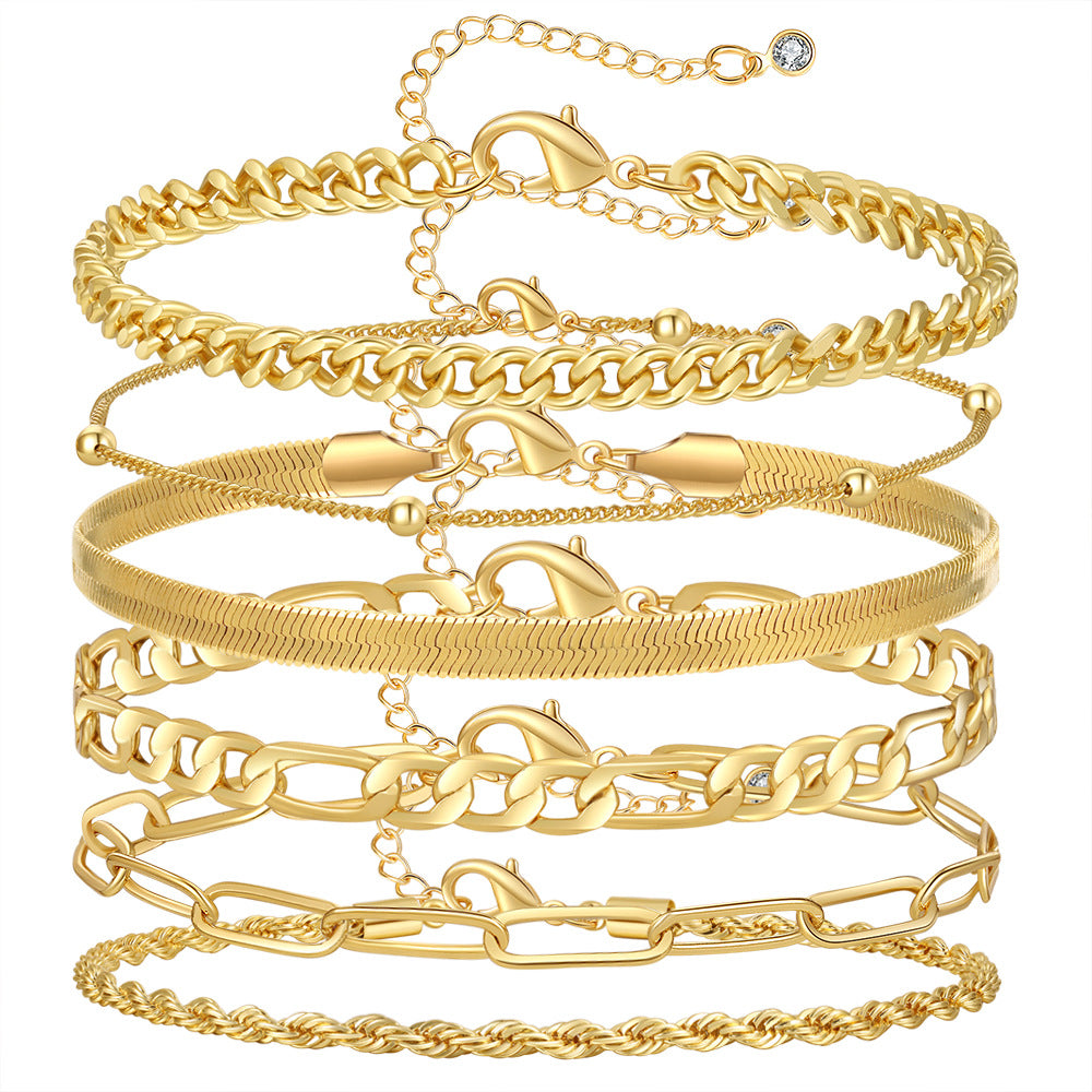 Women's Real Gold Cuban Chain Suit Clip Bracelets