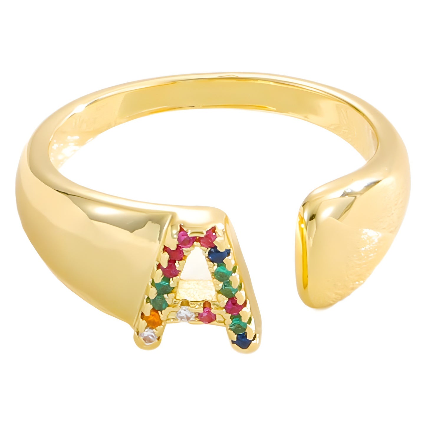 Letters Gold Plated Cell Phone Finger Ring