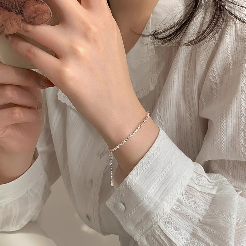 Women's Sterling Sier Broken Light Luxury Design Small Pieces Bracelet