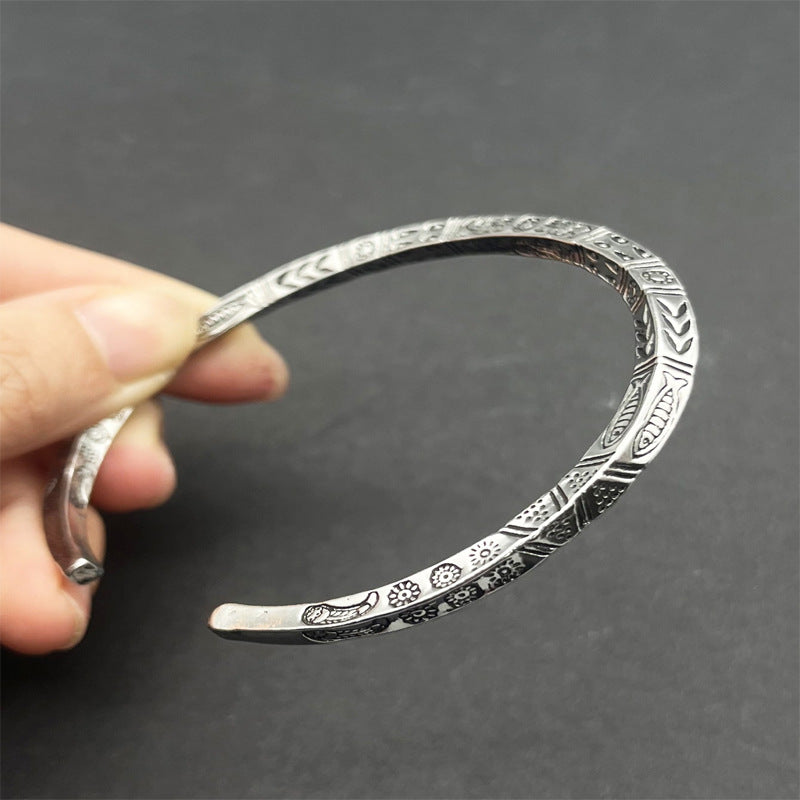 Bohemian Retro Totem Titanium Steel Artistic Design Bracelets