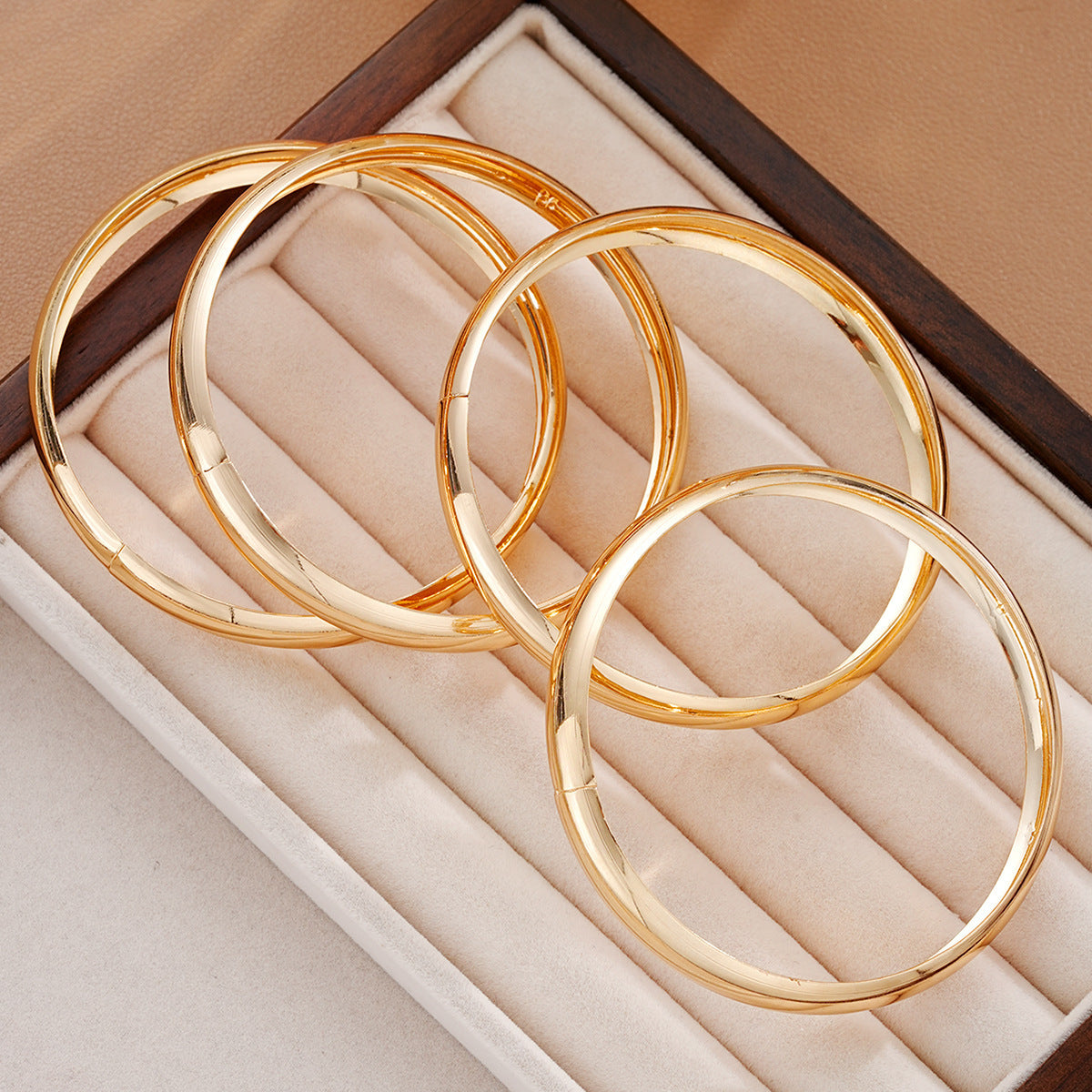 Gold Pigment Medium Small Personalized Wide Twin Fashion Bracelet
