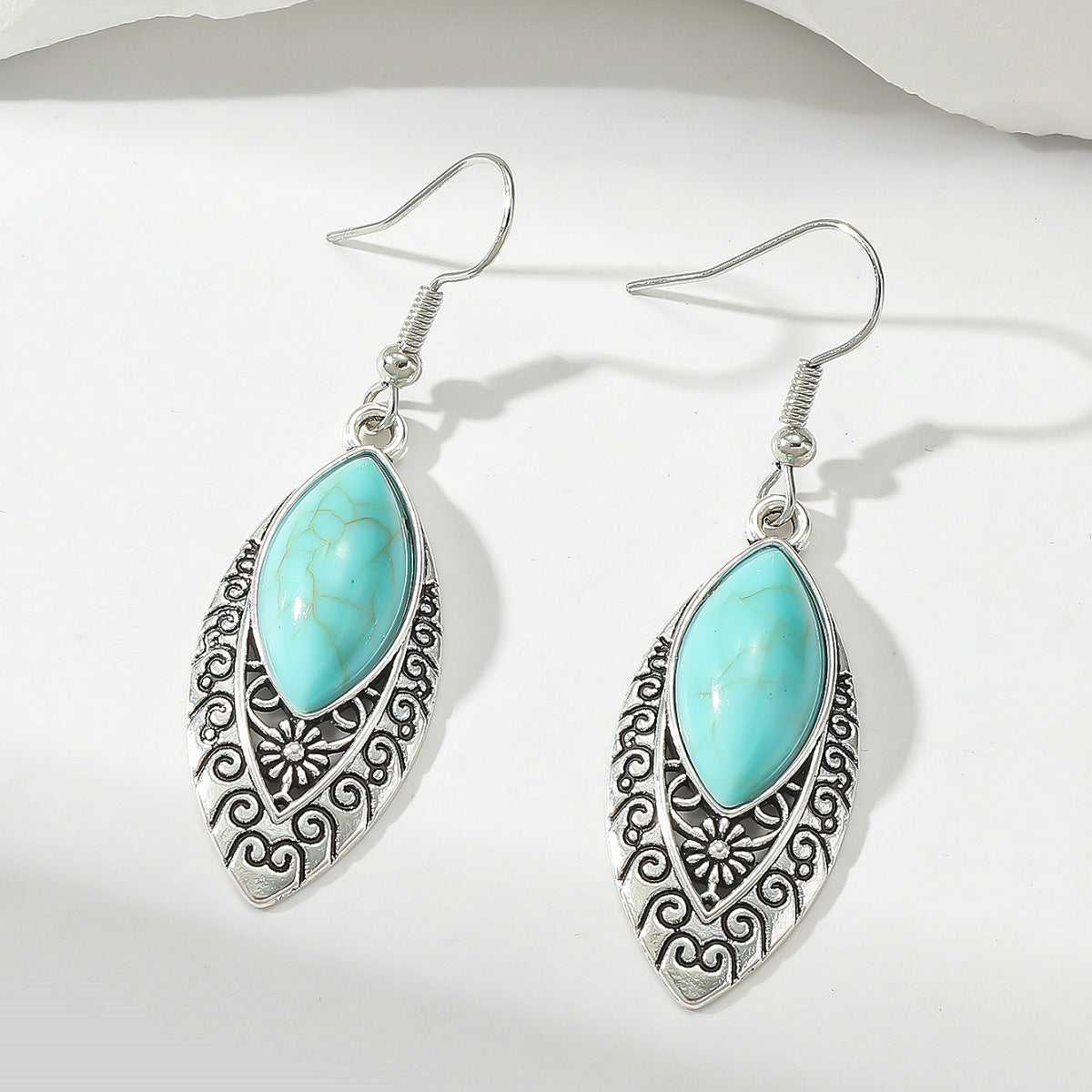 Blue Rhinestone Inlaid Turquoise Bohemian Personality Water Jewelry Set