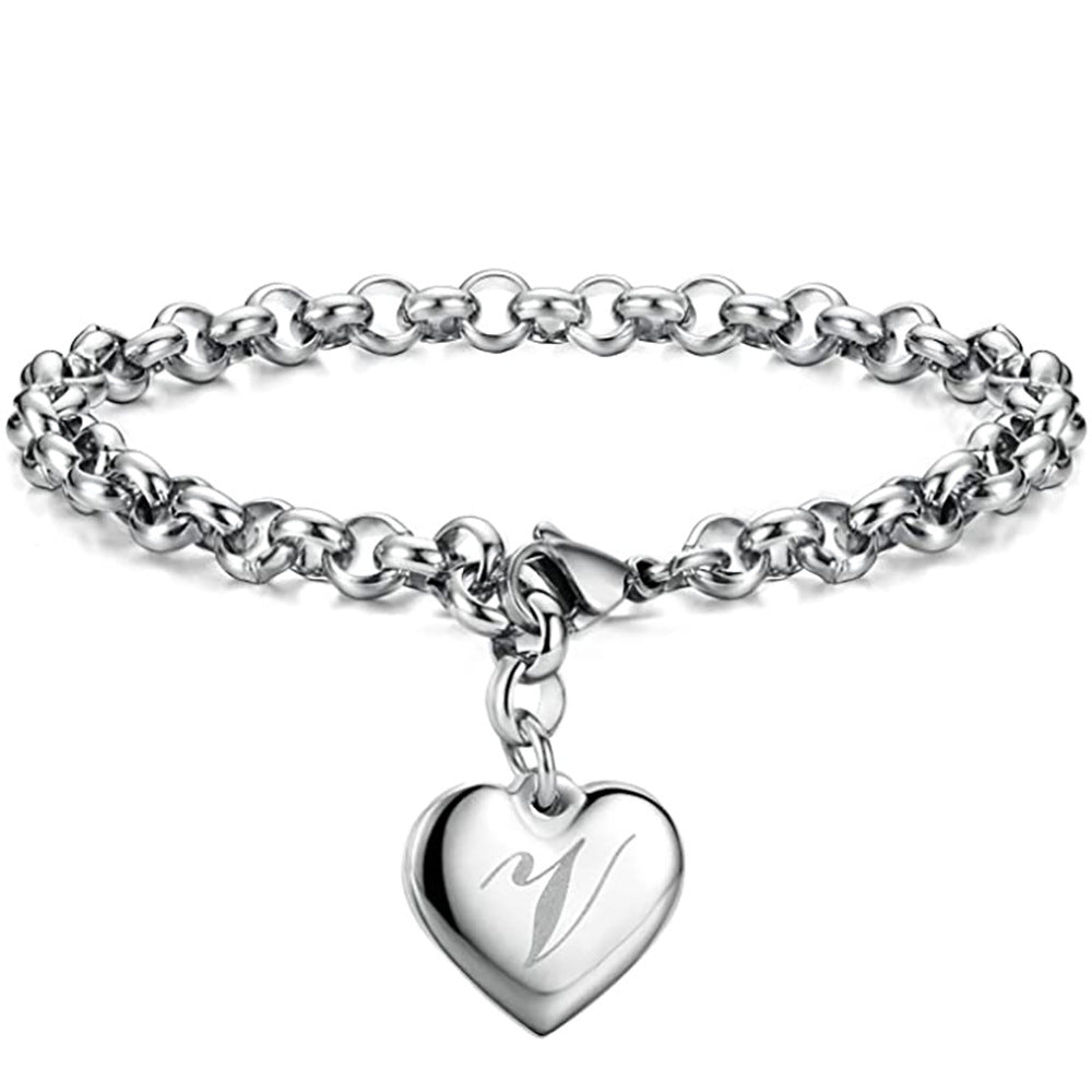 Letters Fashionable Lettering Titanium Steel Female Bracelets