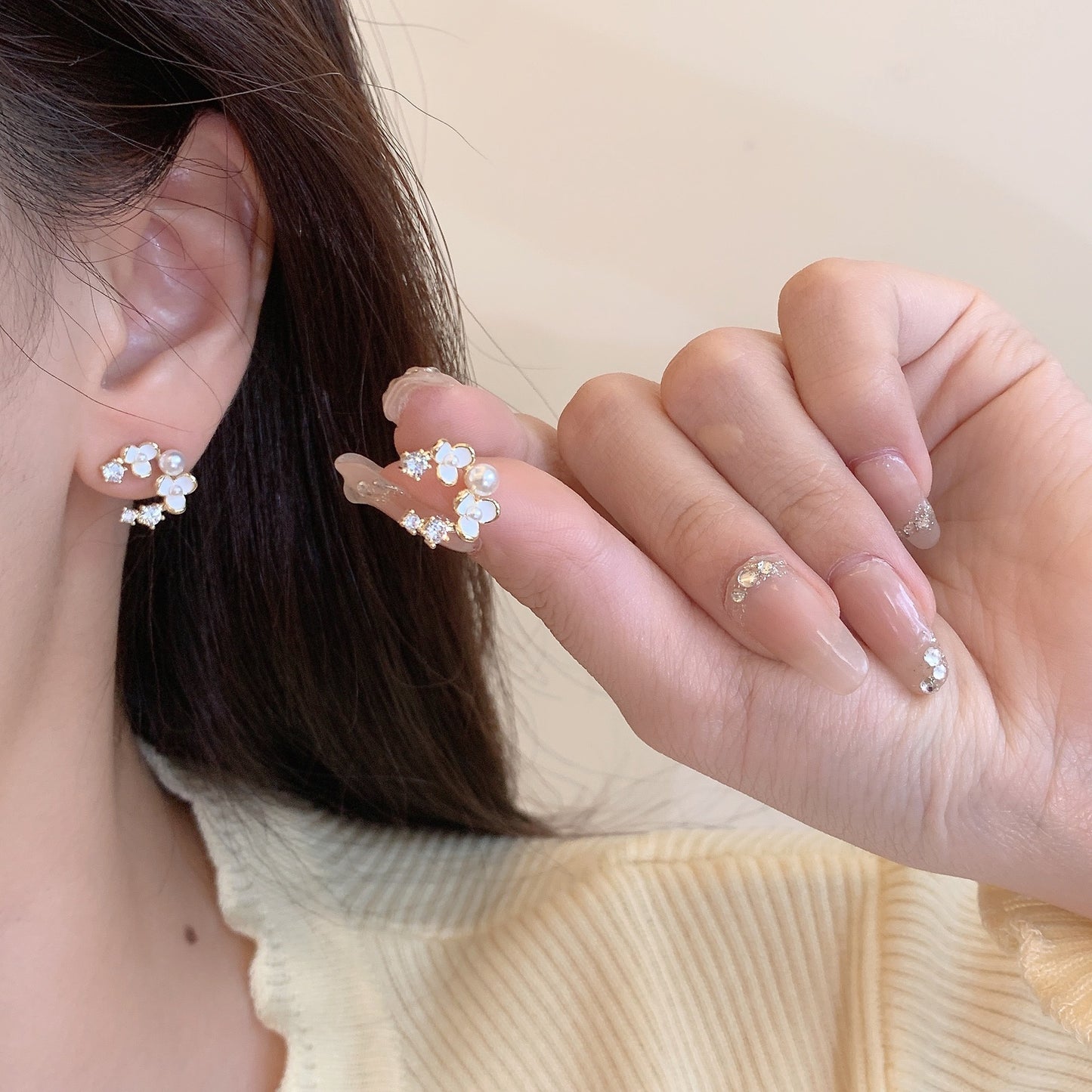 Fairy High-grade Dignified Flowers Ear Female Earrings