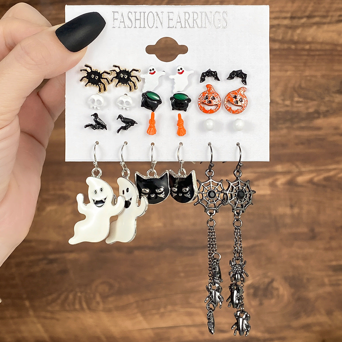 Halloween Personalized Niche Dripping Bat Spider Earrings