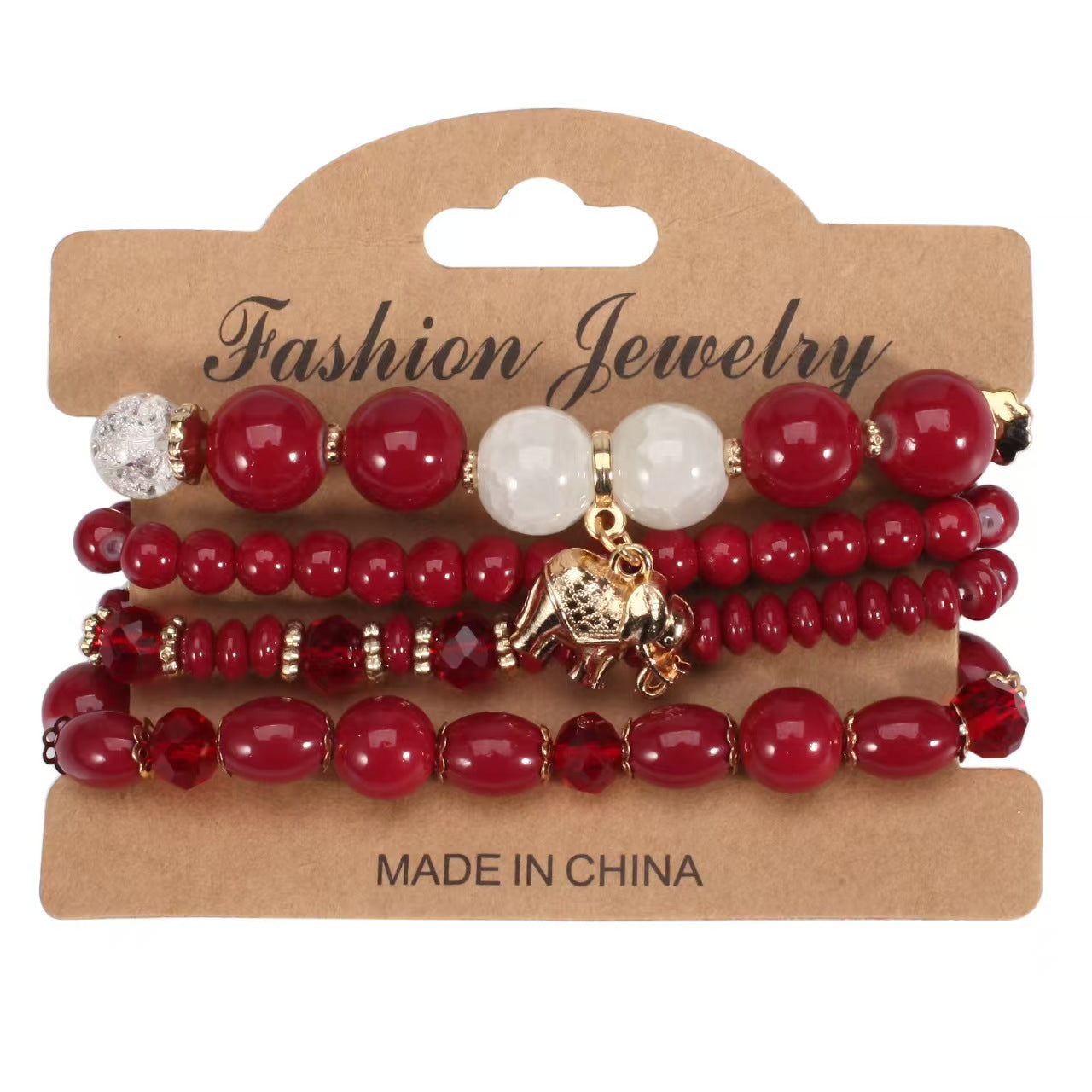 Fashion Glass Beaded Vacation Style Elephant Color Bracelet