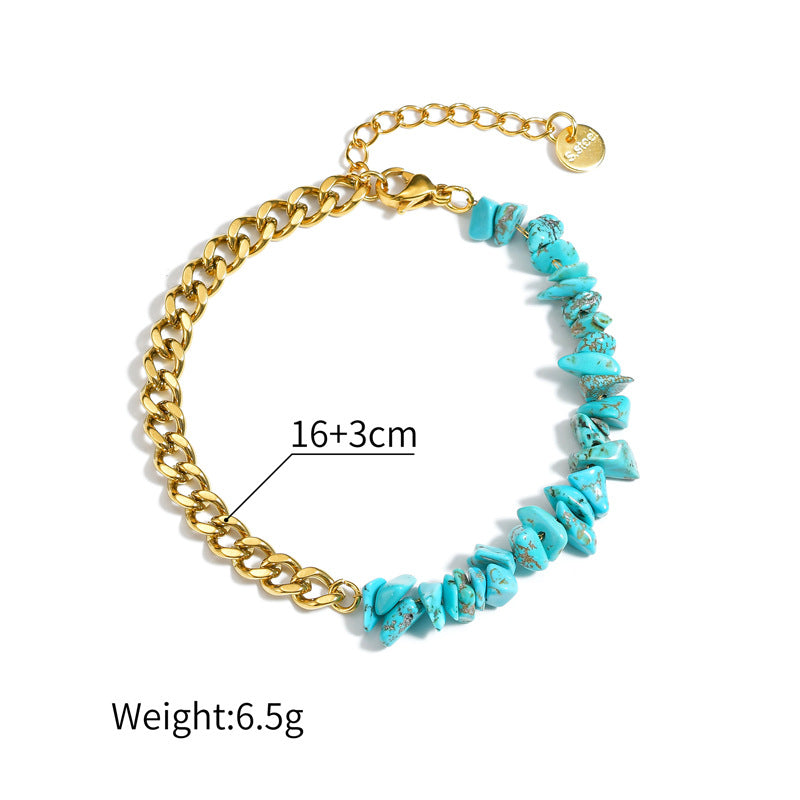 Women's Irregular Geometric Gravel Ornament Stainless Steel Bracelets