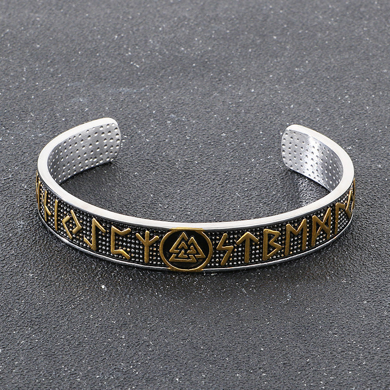 Viking Triangle Knot Titanium Steel Retro With Bracelet