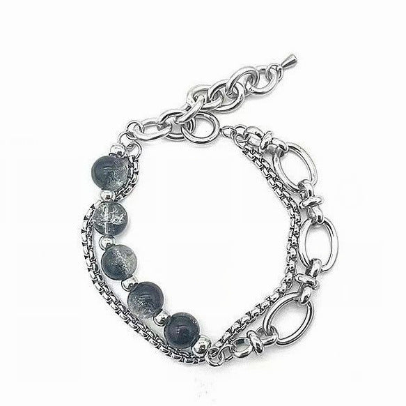 Damen &amp; Herren &amp; Kette Ice Crack Beads Titanstahlarmbänder