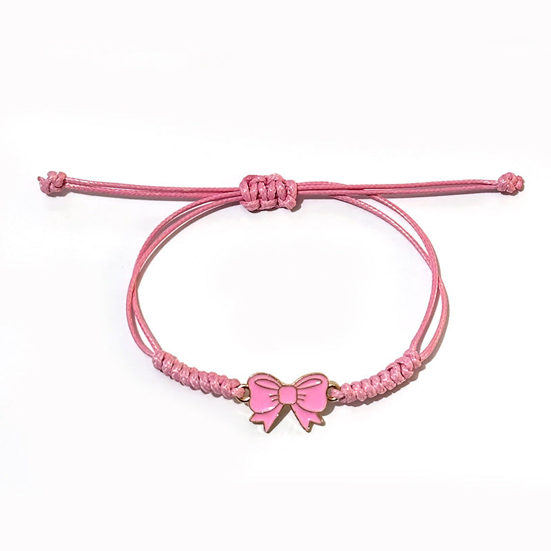 Girlfriends Friendship Alloy Dripping Oil Bow Wax Line Bracelets