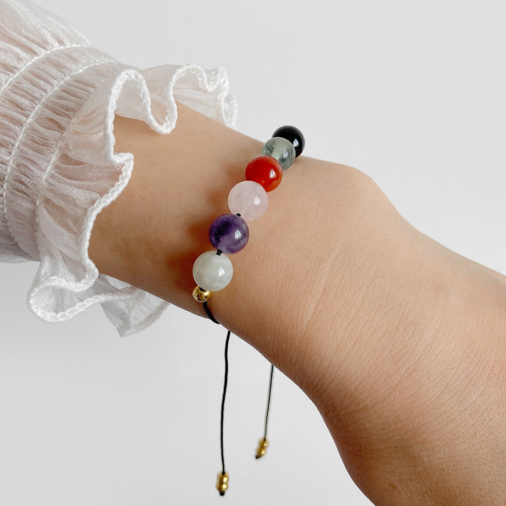 Copines simples tissées de perles de pierre pour femmes avec bracelets