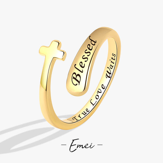 Classy Elegant Engraved Dual Layer Open-end Rings