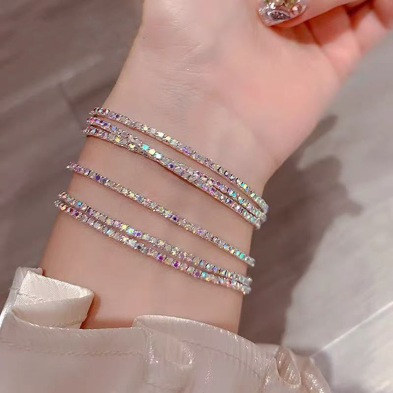 Women's Light Luxury High-grade Sterling Sier Flashing Zircon Bracelets