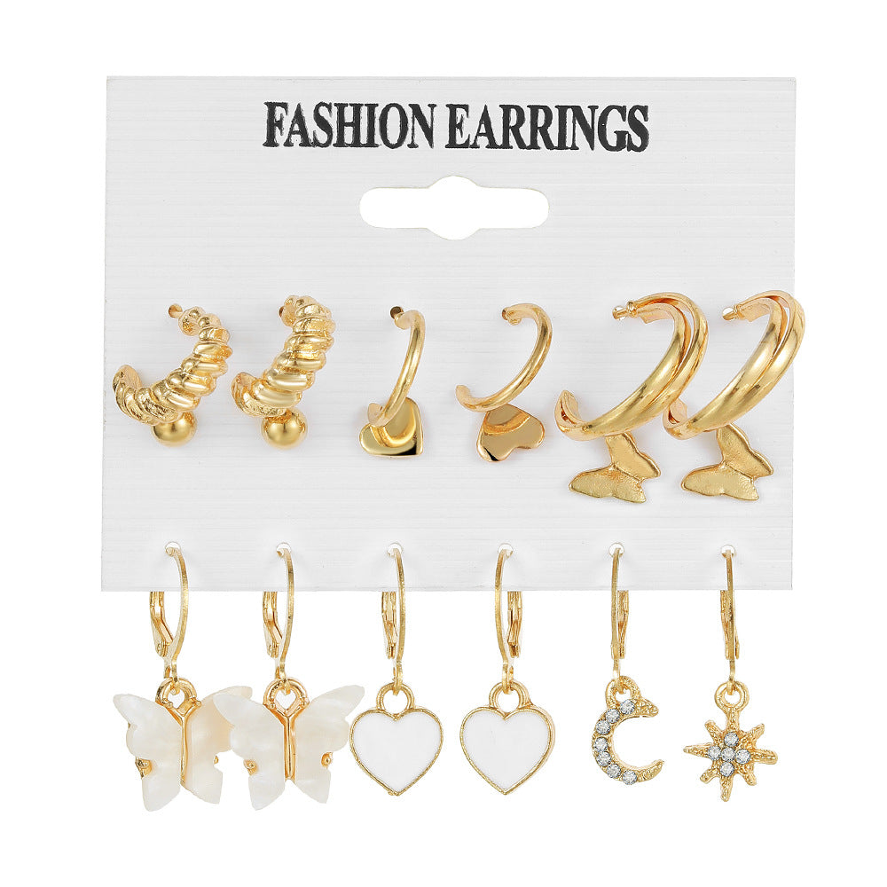 Alloy Ear Square Geometric Set Vintage Earrings