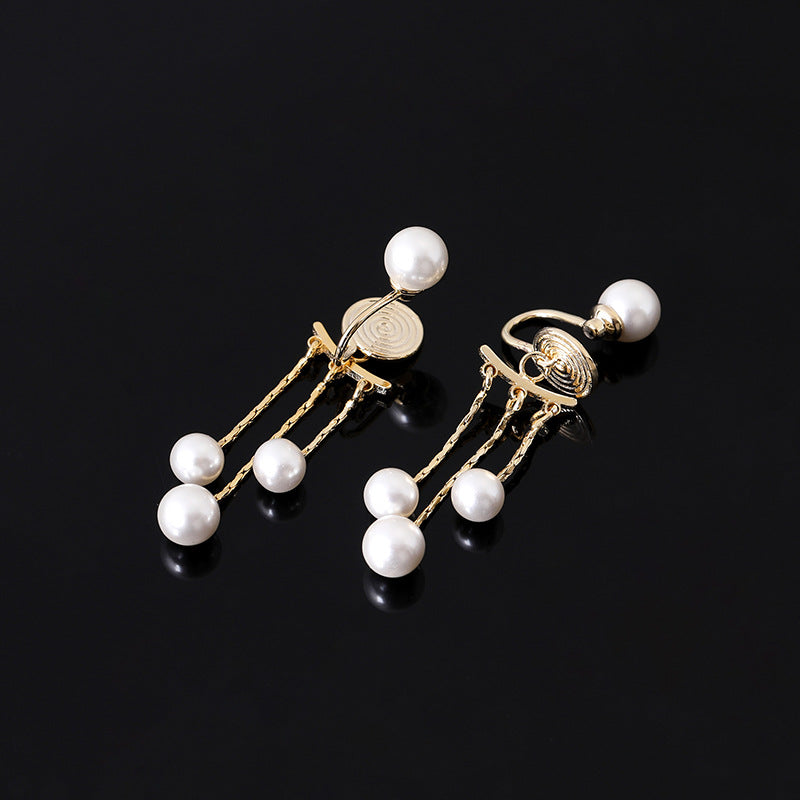 Pearl Tassel One-piece Mosquito Coil Earless Fairy Ear Clip