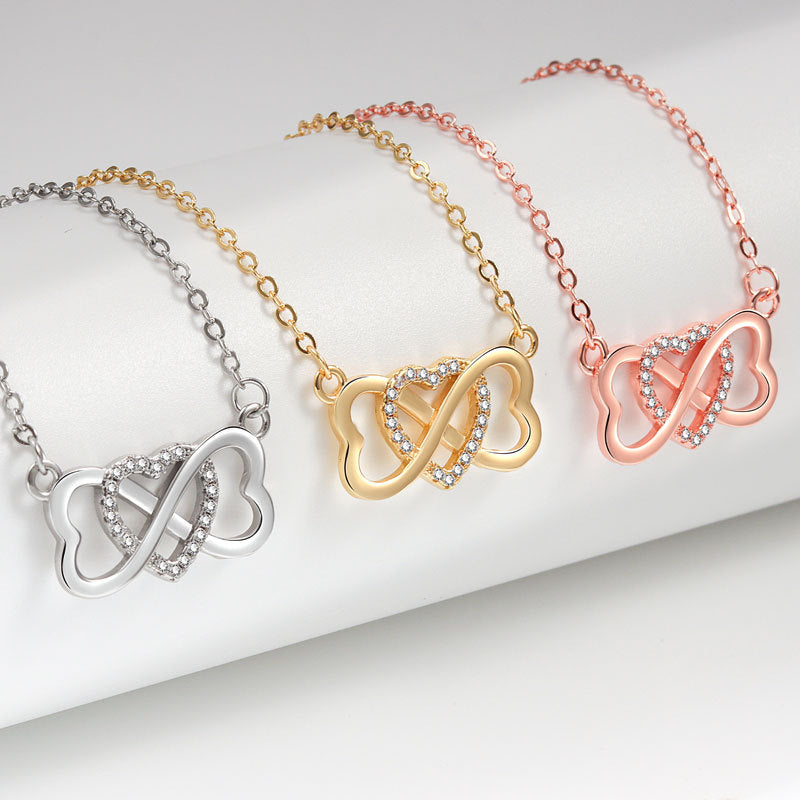 Women's Fashion Gold Heart-shaped Lucky Infinite Eternal Necklaces