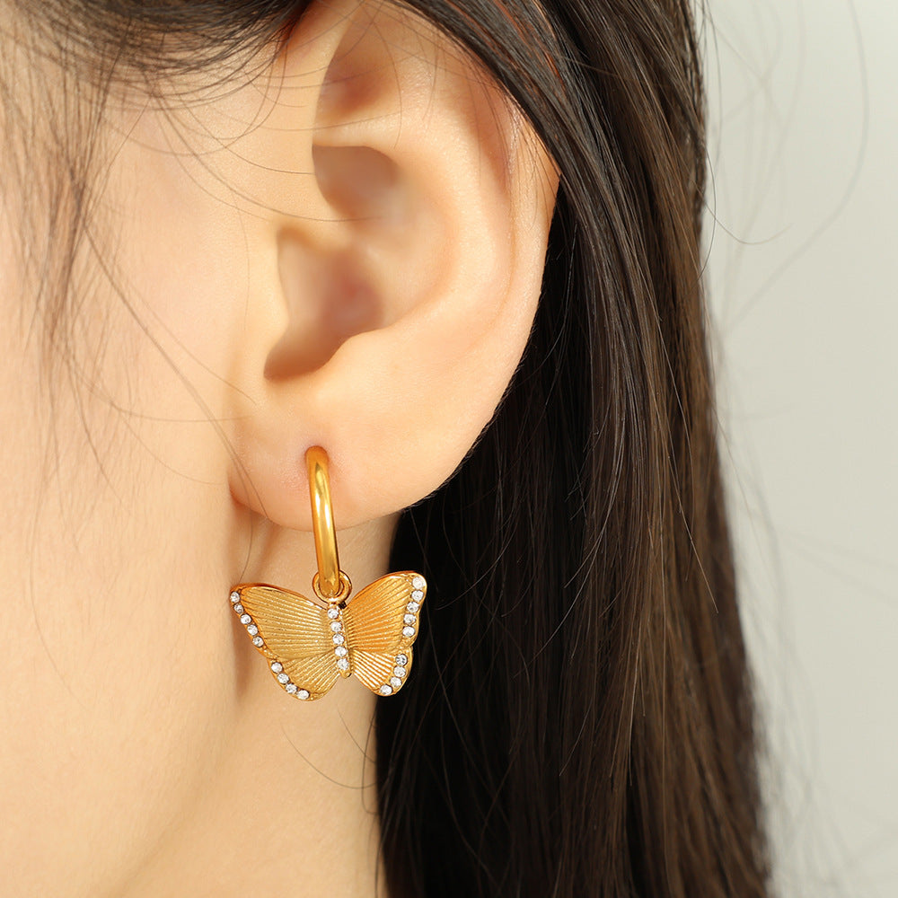 Minority Fairy Flying Zircon Style High-grade Butterfly Jewelry Set