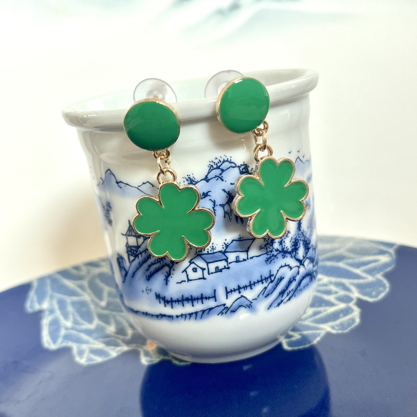 Element Personalized Creative Beer Four-leaf Clover Earrings