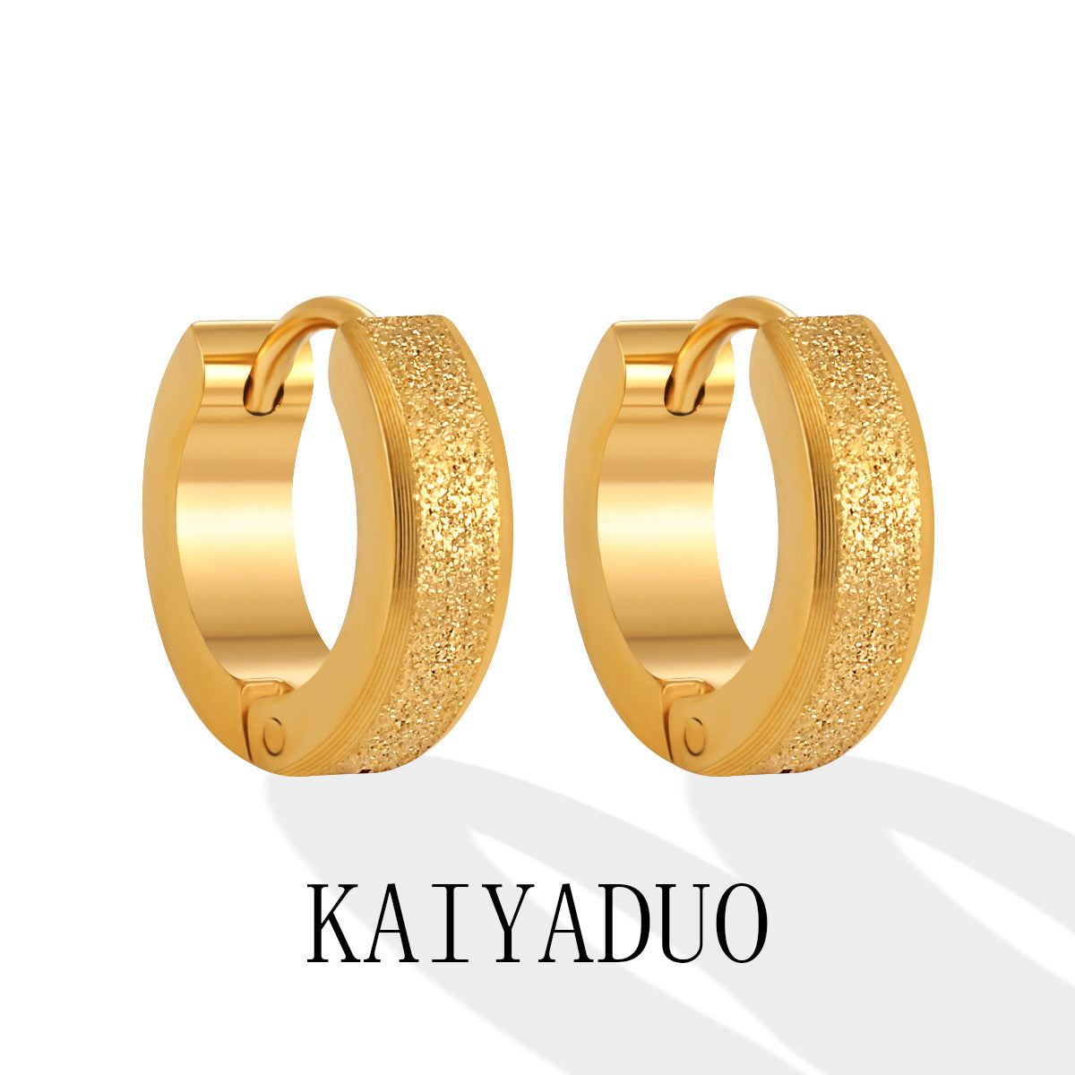 Women's Simple Beveled Frosted Fashion Unique Gold-plated Titanium Steel High-grade Rings