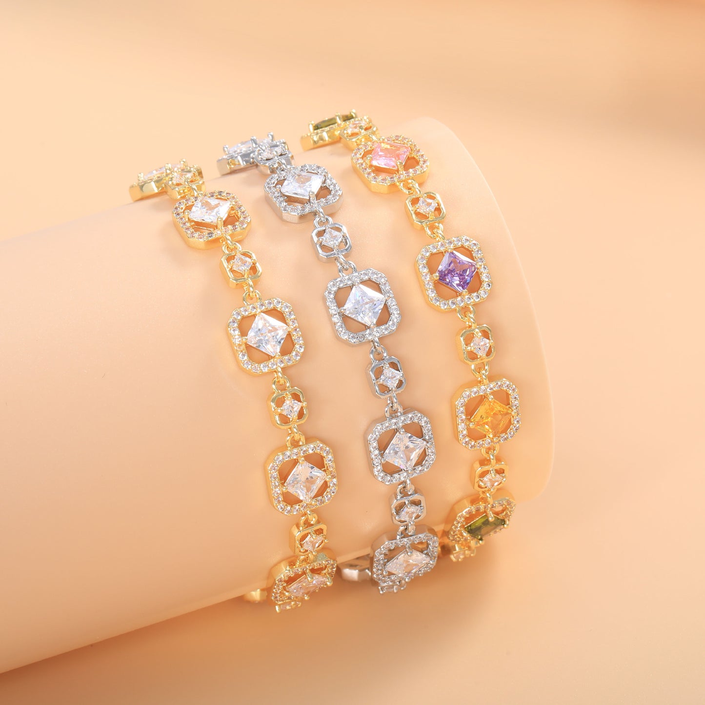 Super Flash Color Zircon Light Luxury Temperament High Bracelets