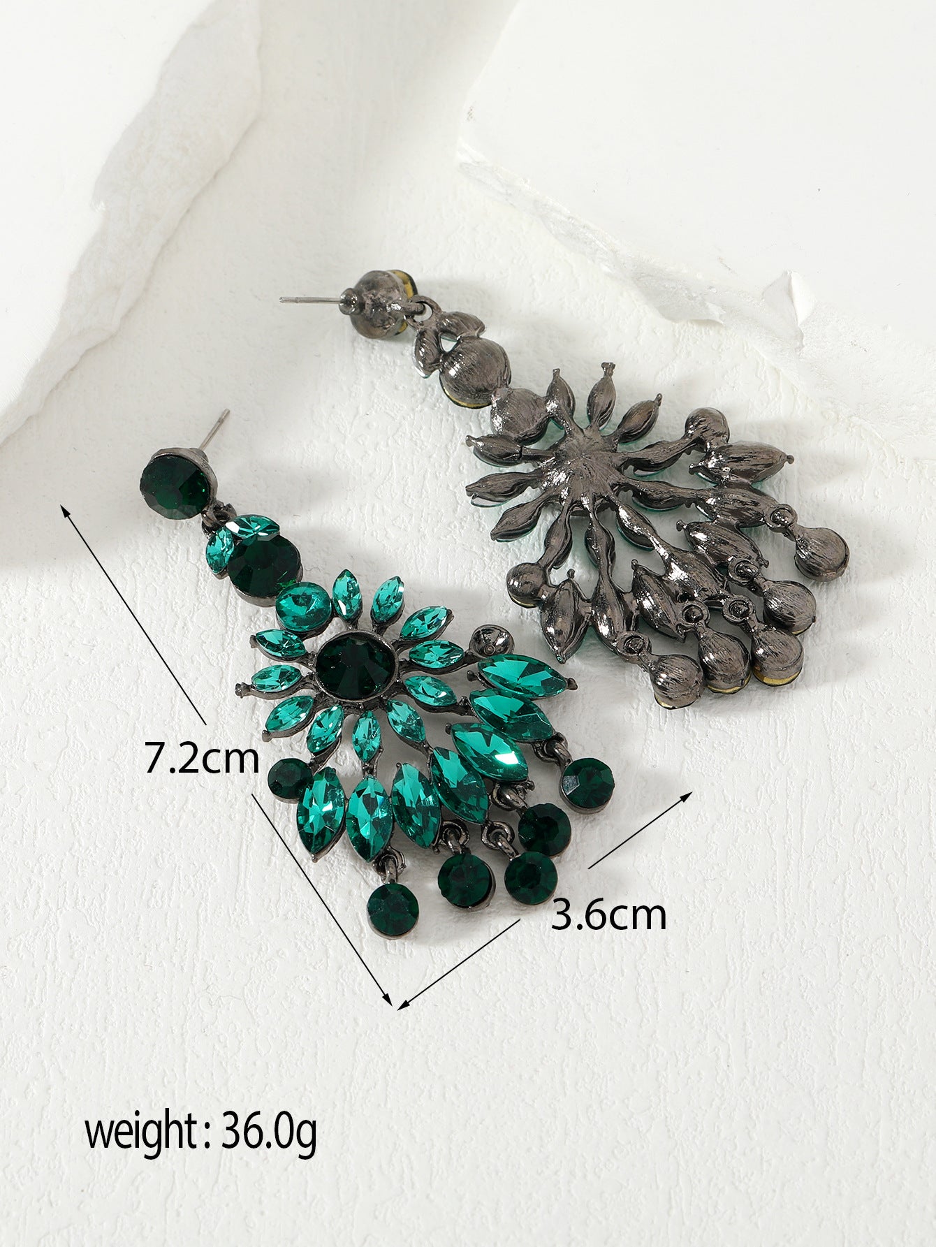 Style Gem Series Geometric Square Water Stud Earrings