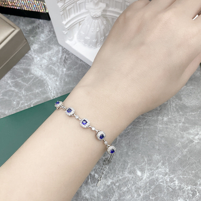 Purple Zircon Cube Sugar Female Gold Plated Bracelets