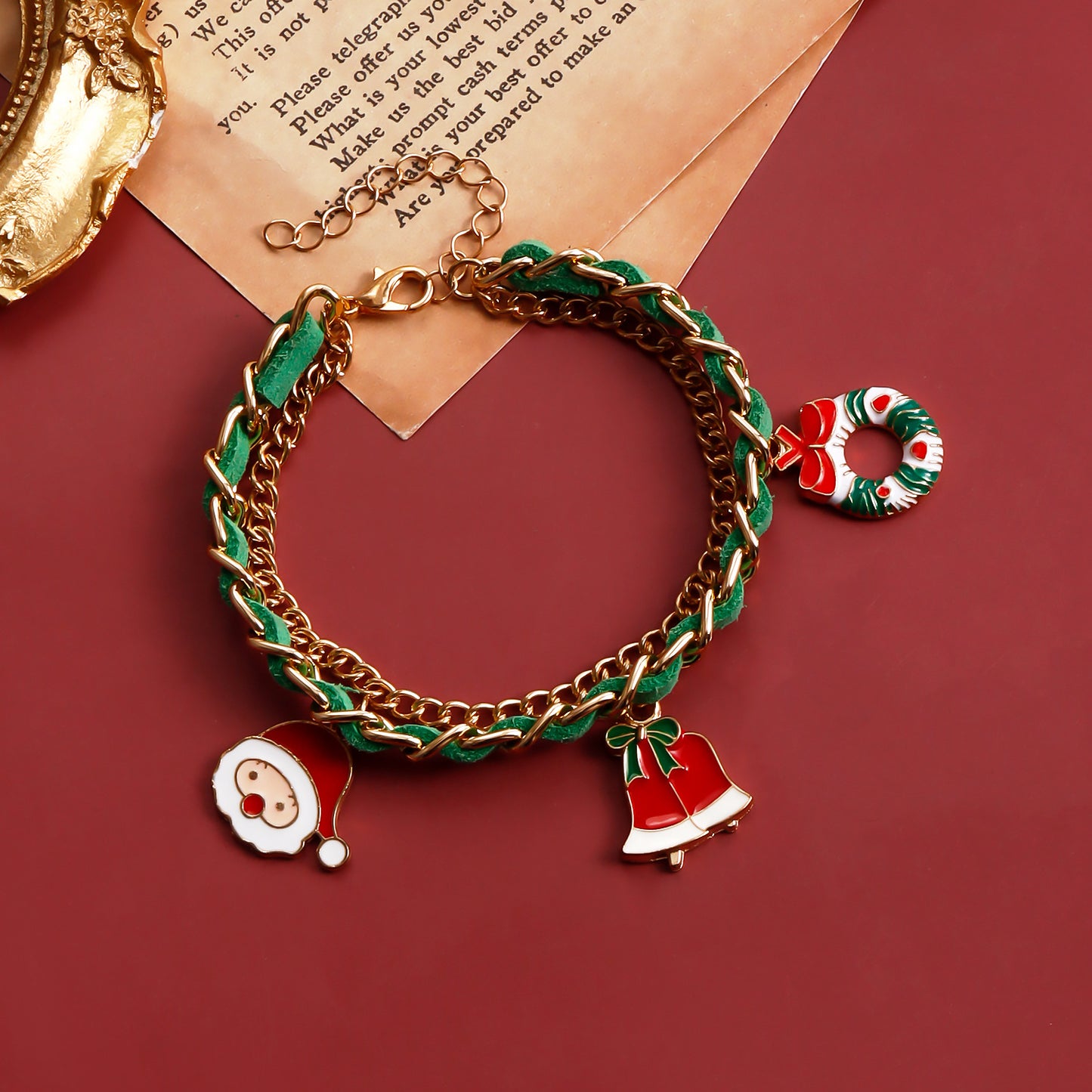 Veet Santa Claus Pendant Female Christmas Bracelets