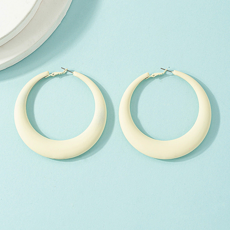 Spray Paint Large Hoop Circle Personality Fashion Eardrops Earrings