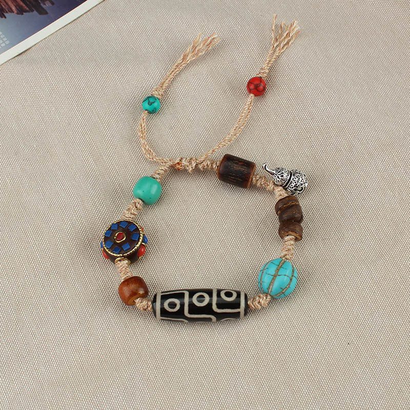 Women's Nepal Tibetan Agate Bead Multi Jewels Bracelets