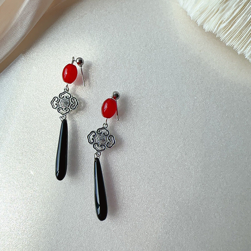 Water Drop Chinese Ancient Style Ethnic Minority Earrings