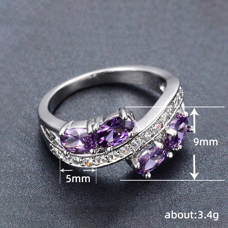 Bagues de luxe en Zircon violet, haute sensibilité