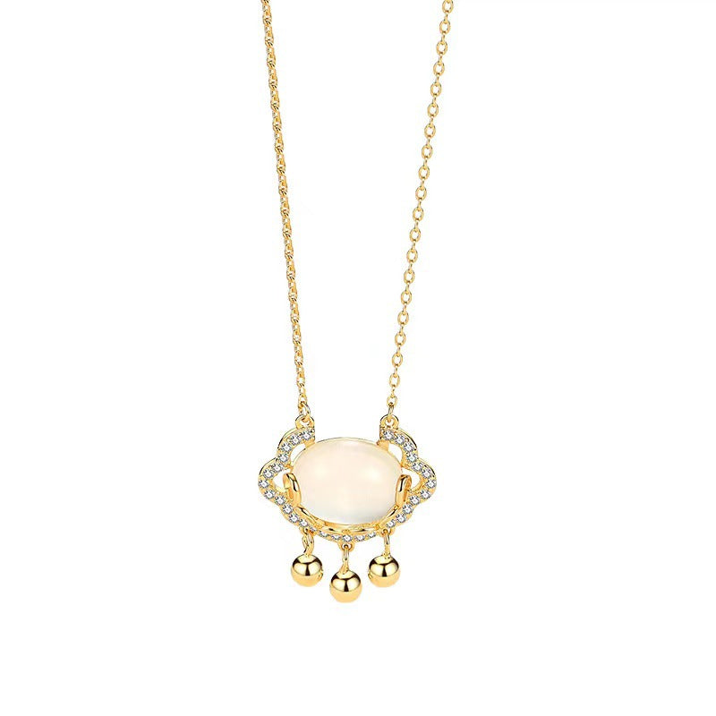 Women's Sier Gold Plated Auspicious Clouds Safety Lock Necklace
