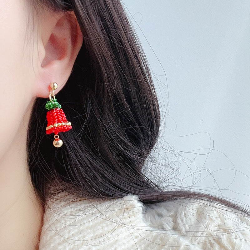 Hesitation Personalized Christmas Bell Cute Everyday Earrings