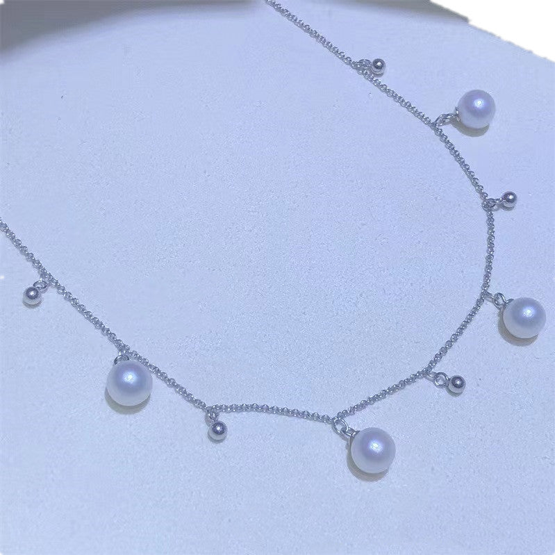 Women's Sier Gold-plated Starry Pearl Temperamental Minority Necklace