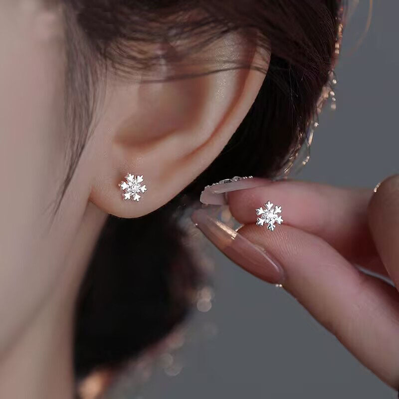 Snowflake Ear Female Special Interest Light Luxury High-grade Stud Earrings